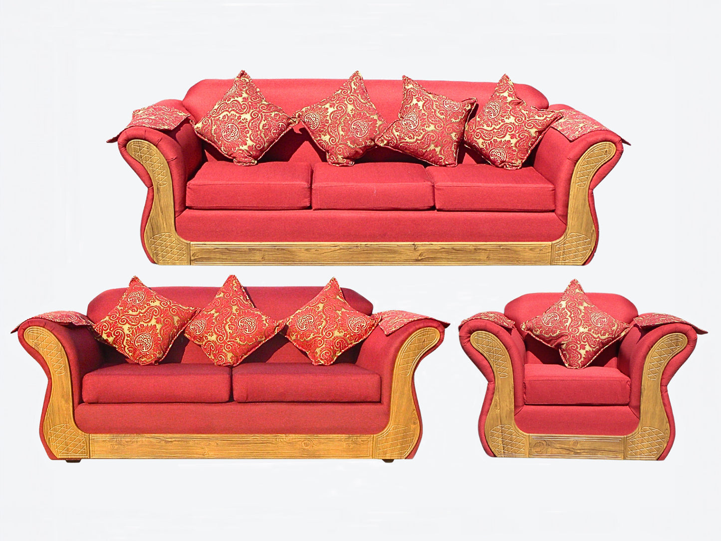 Juego living Irlanda miel 3.2.1 TELA