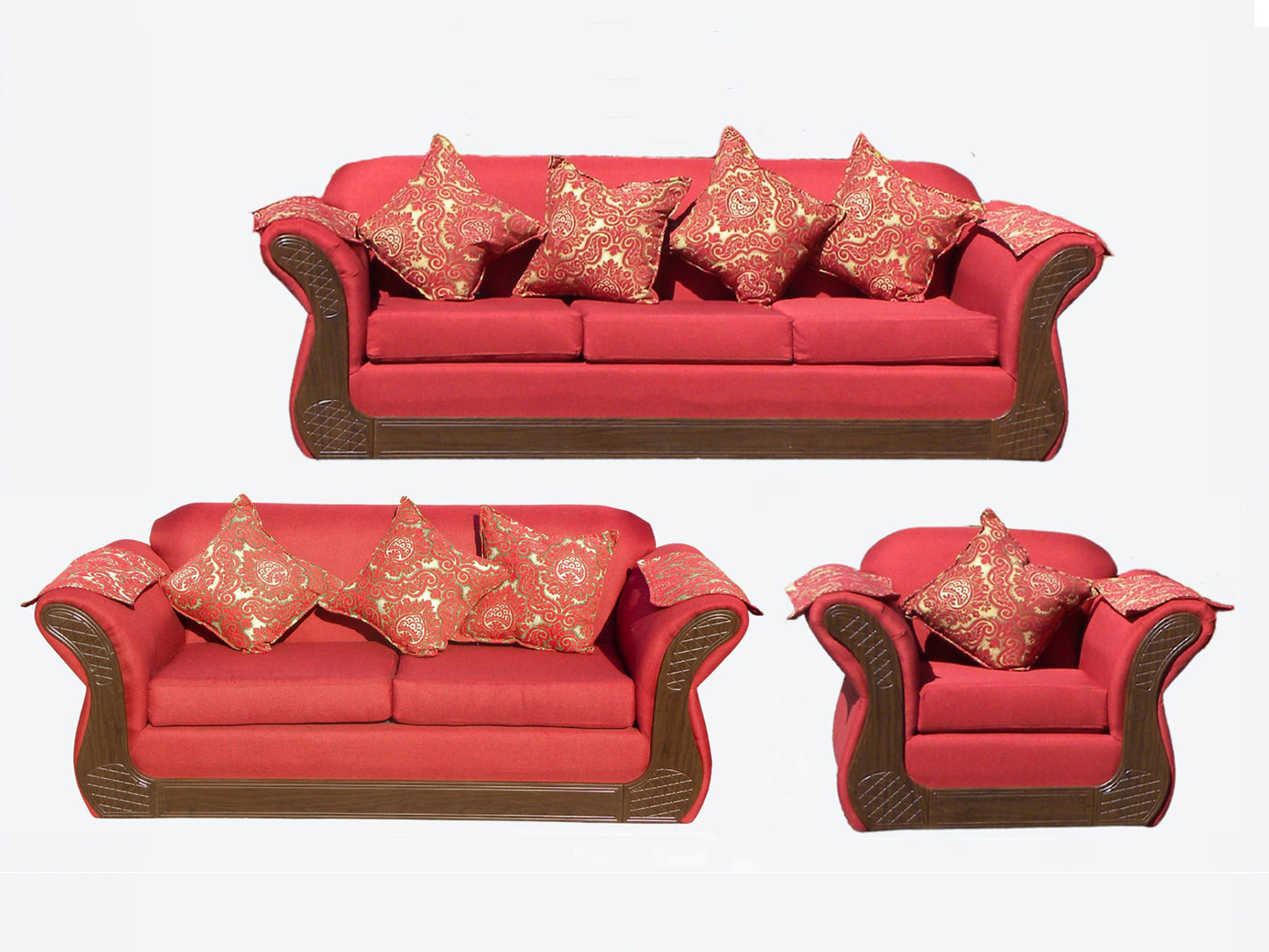 Juego living Irlanda choco 3.2.1 TELA