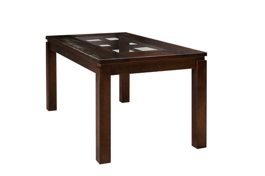 Comedor Octavia choco 8 sillas madera/vidrio