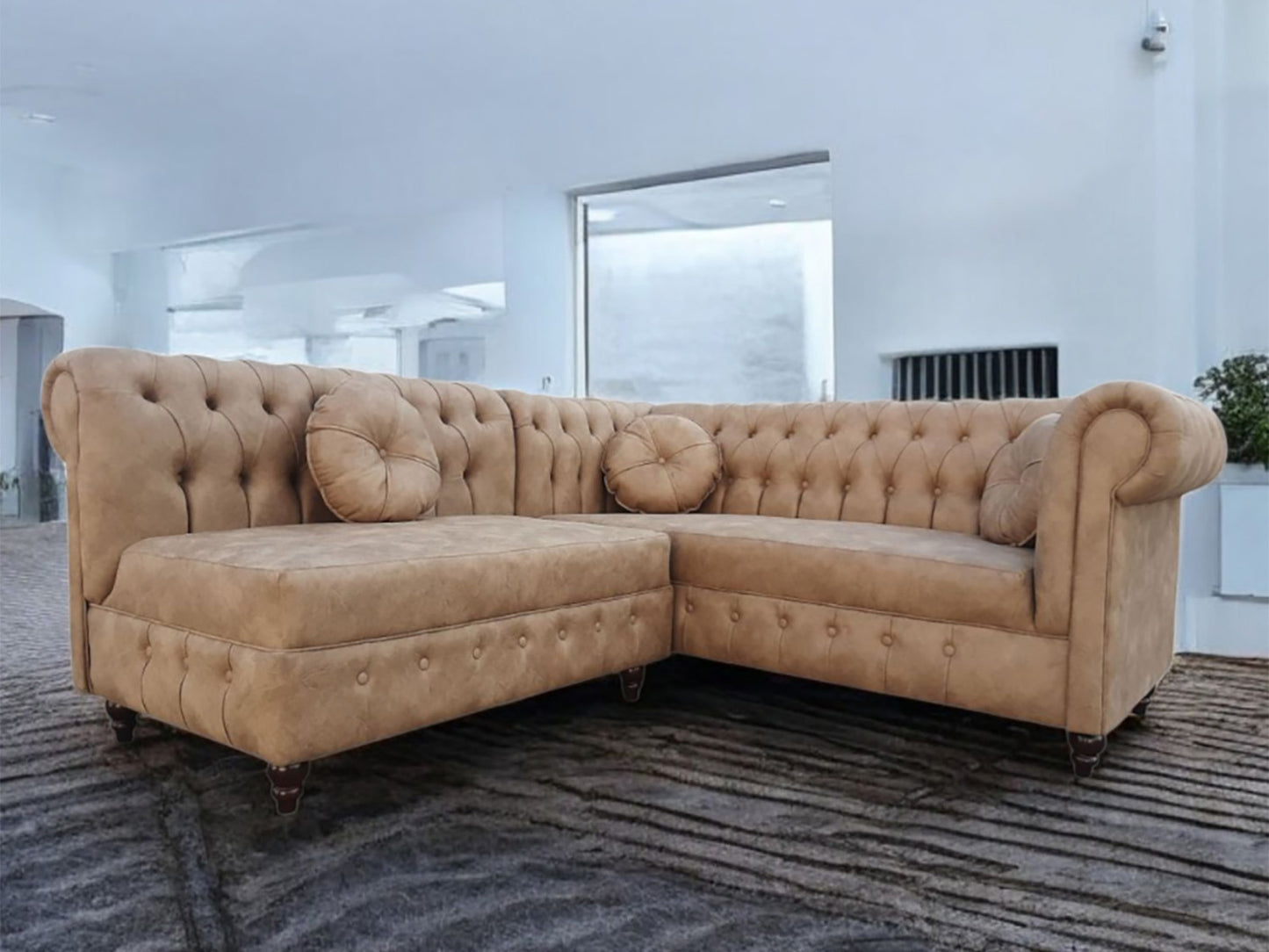 Sofá Seccional Capitone PU