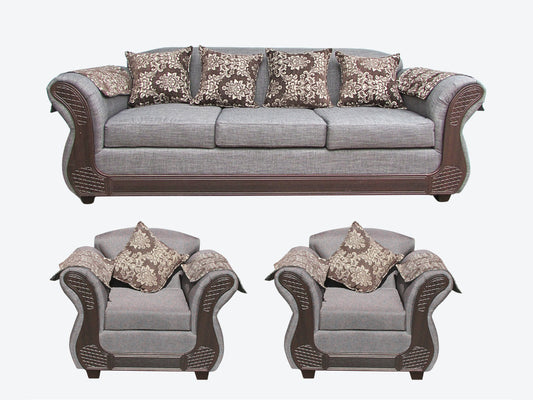 Juego living Irlanda choco 3.1.1 TELA