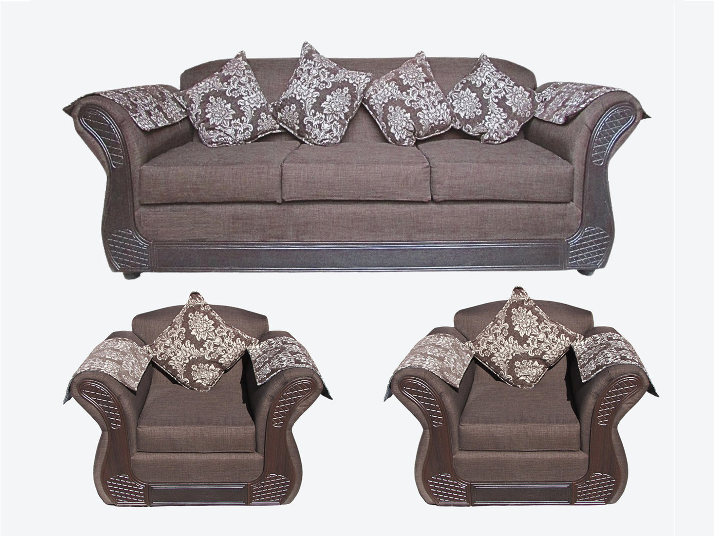 Juego living Irlanda choco 3.1.1 TELA