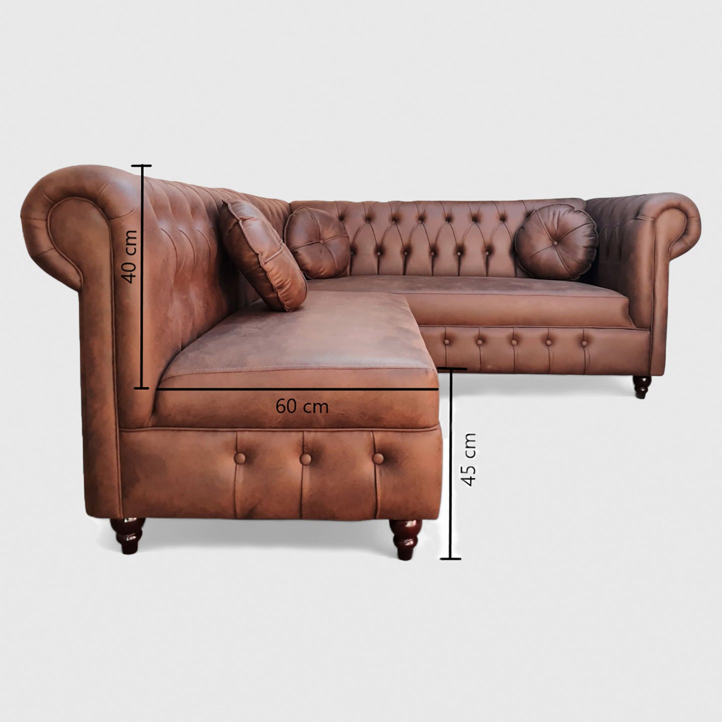 Sofá Seccional Capitone PU