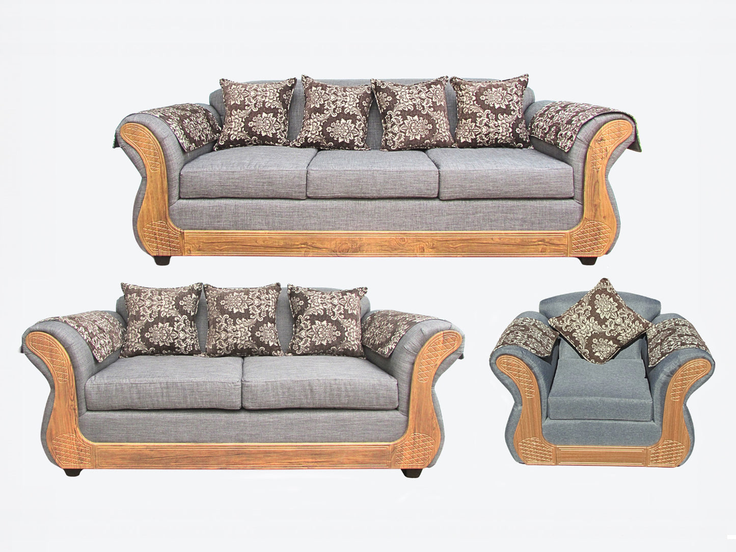 Juego living Irlanda miel 3.2.1 TELA