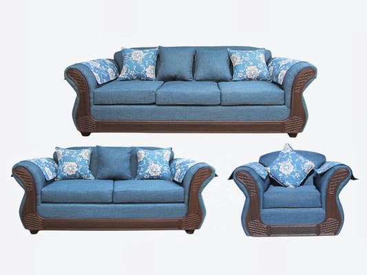 Juego living Irlanda choco 3.2.1 TELA