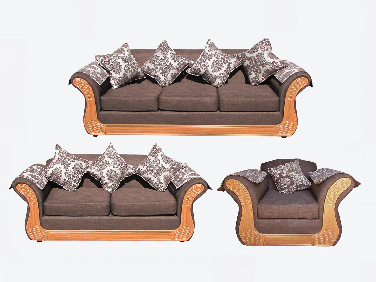 Juego living Irlanda miel 3.2.1 TELA