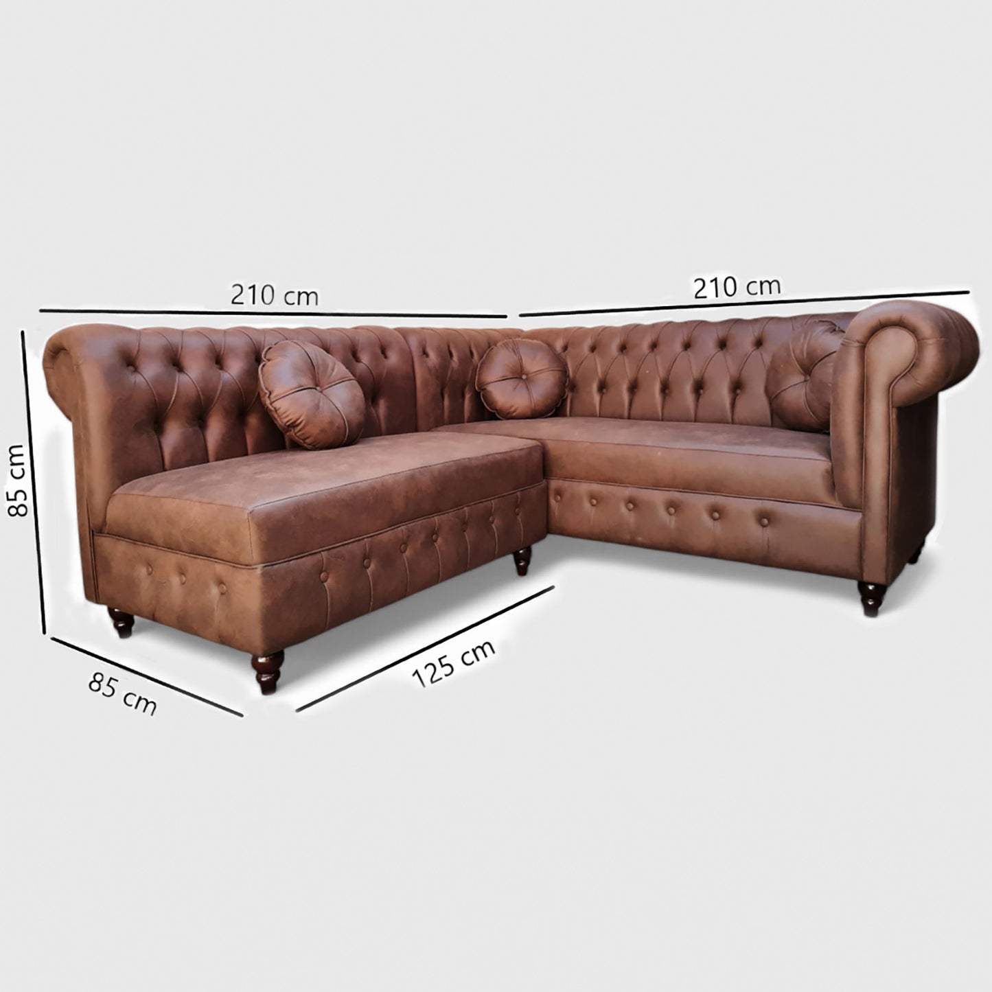 Sofá Seccional Capitone PU