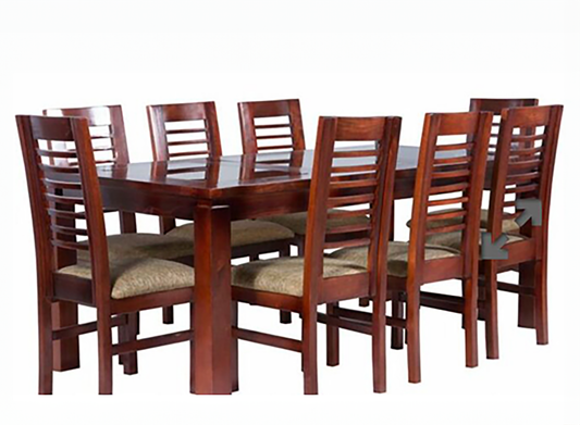 Comedor Octavia choco 8 sillas madera/vidrio