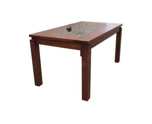 Comedor Florencia choco 6 sillas  madera/vidrio