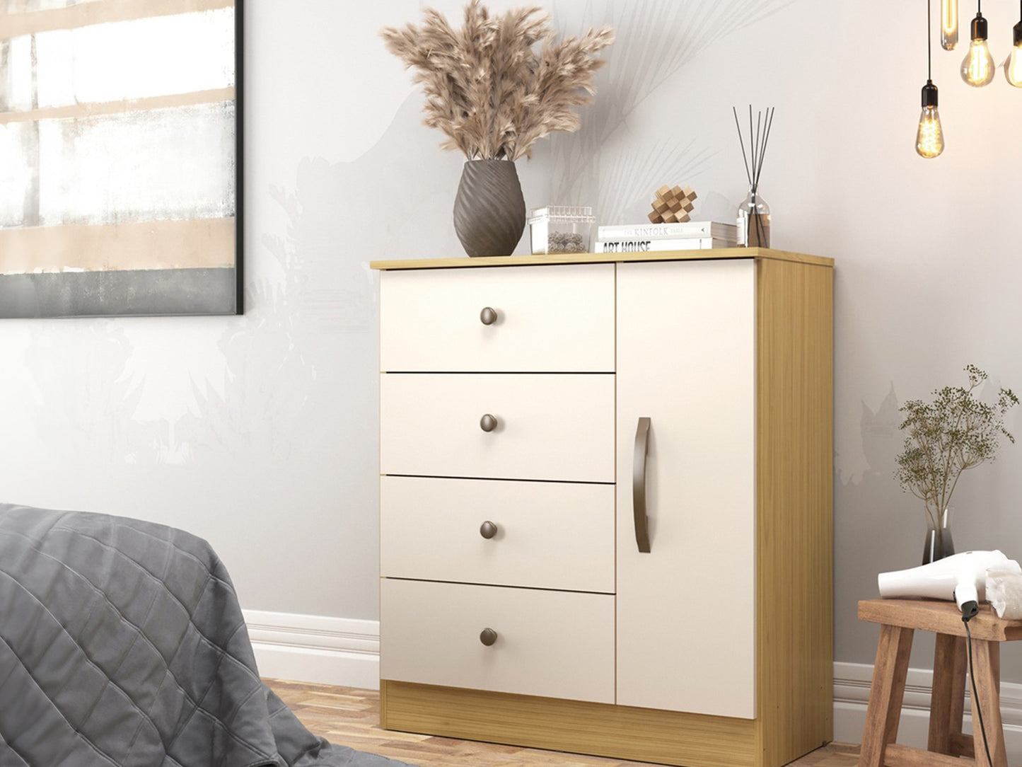 Cómoda Rancagua 1 Puerta 4 Cajones