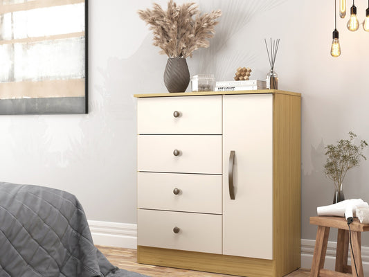 Cómoda Rancagua 1 Puerta 4 Cajones