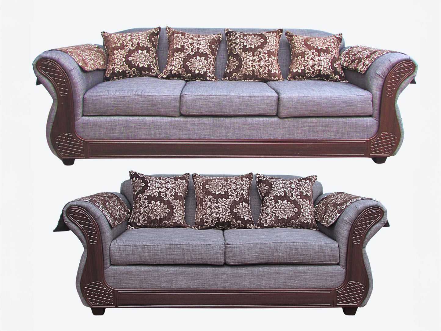 Juego living Irlanda choco 3.2 TELA