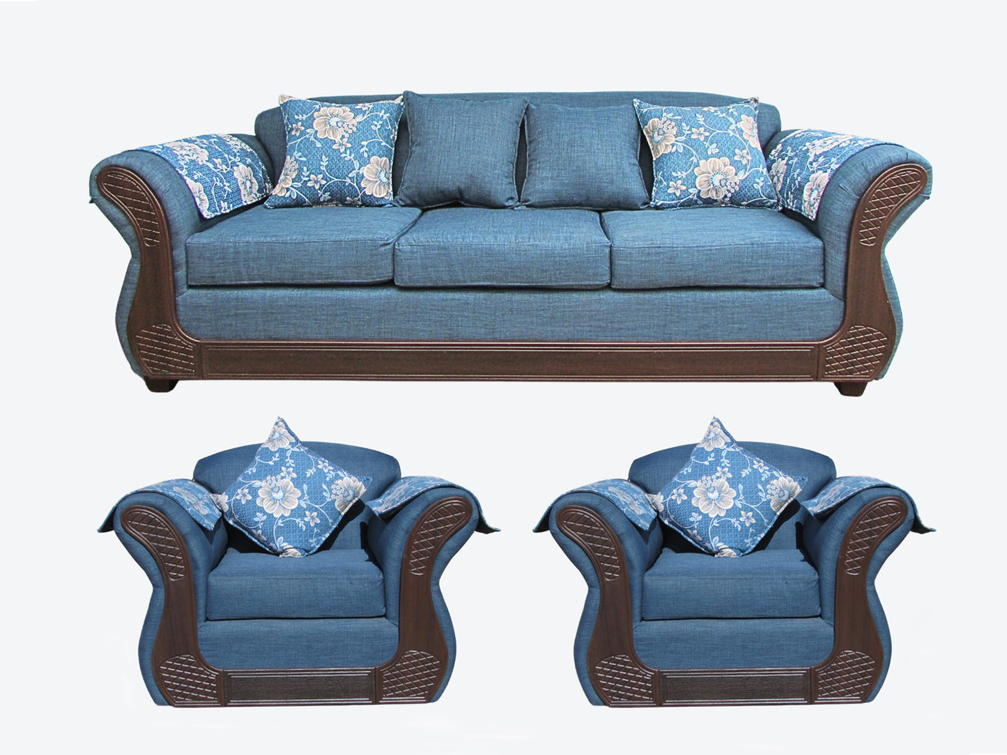 Juego living Irlanda choco 3.1.1 TELA