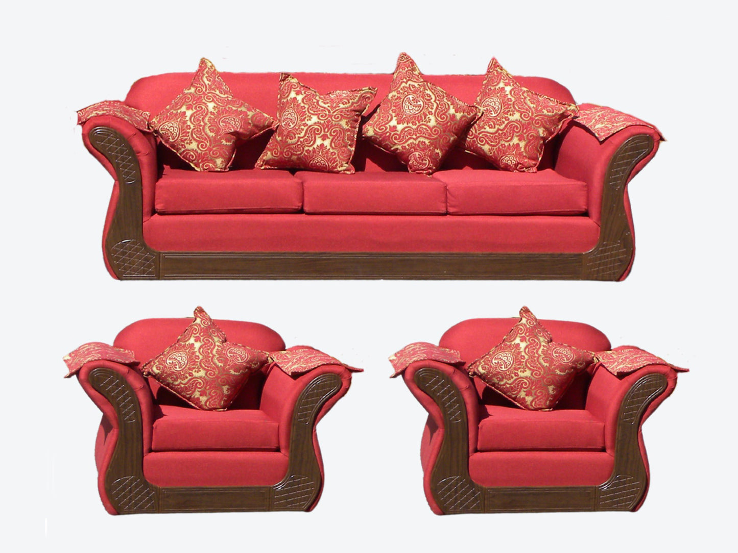 Juego living Irlanda choco 3.1.1 TELA