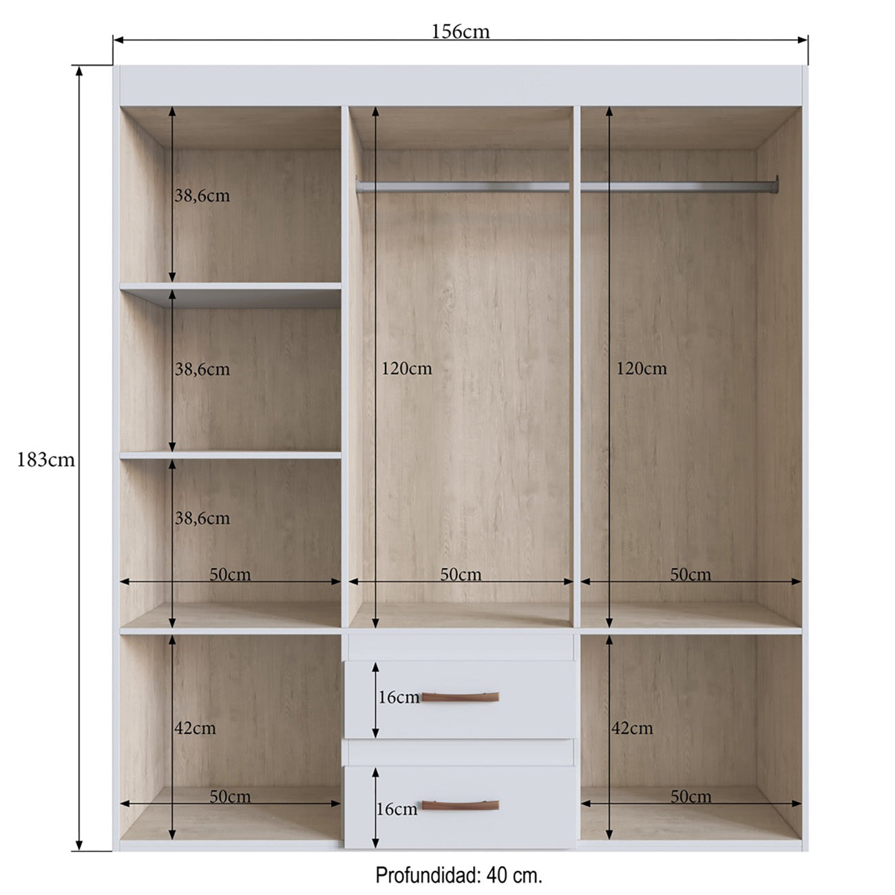 Closet México 6 Puertas 2 Cajones