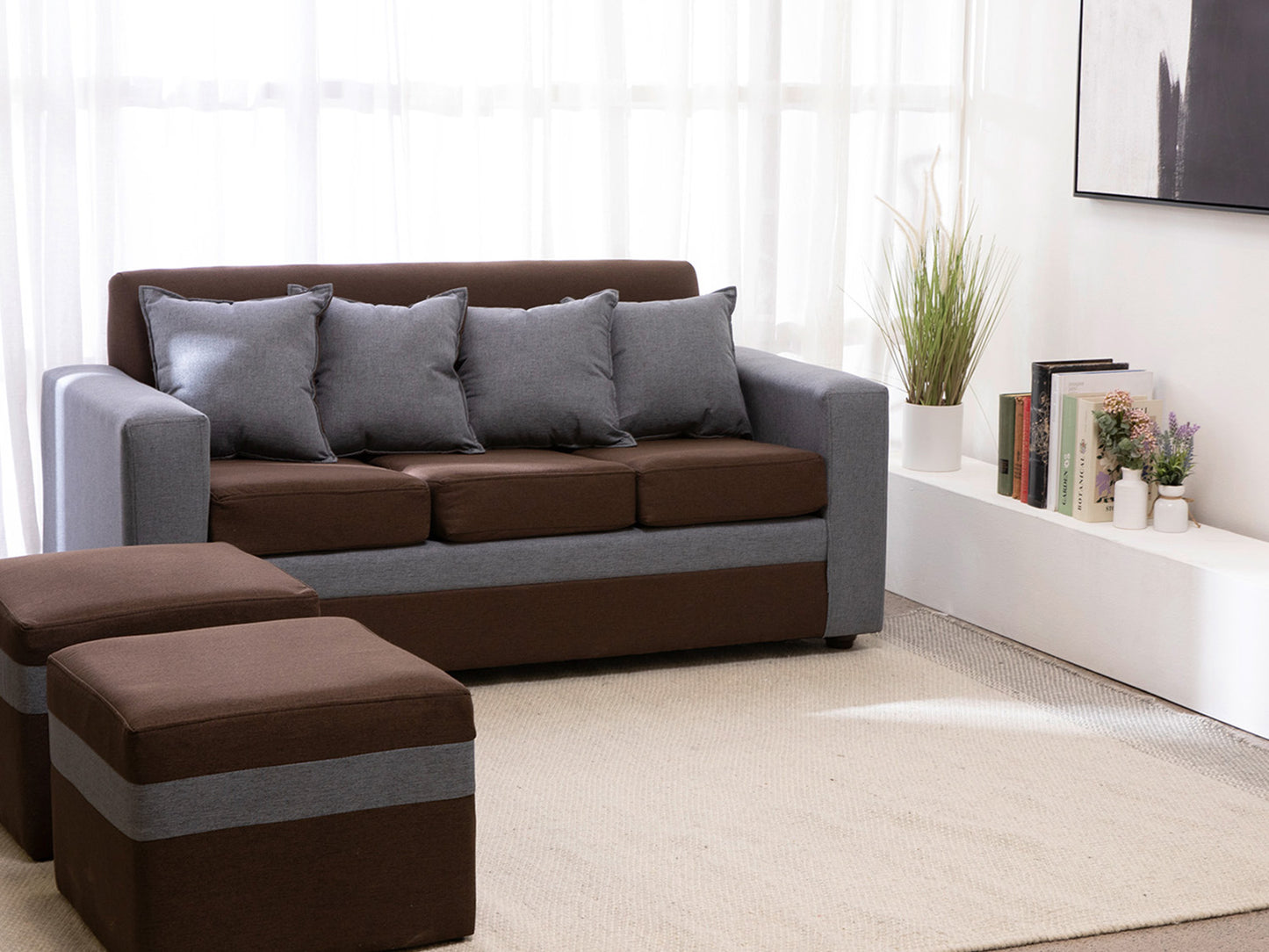 Sofá París + 2 pouf TELA