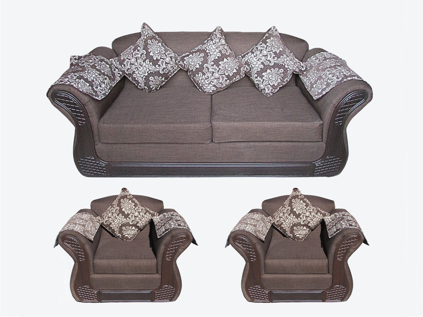 Juego living Irlanda Choco 2.1.1 TELA