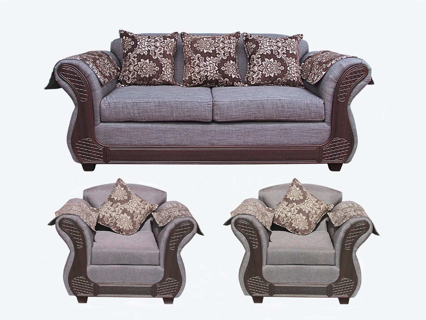 Juego living Irlanda Choco 2.1.1 TELA