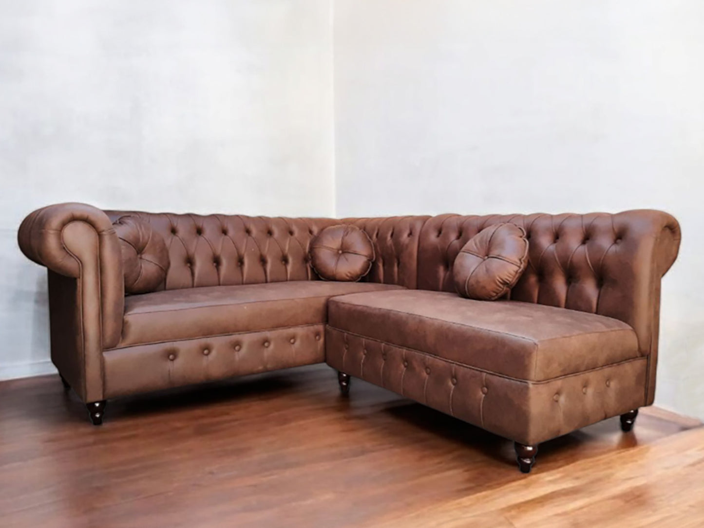 Sofá Seccional Capitone PU