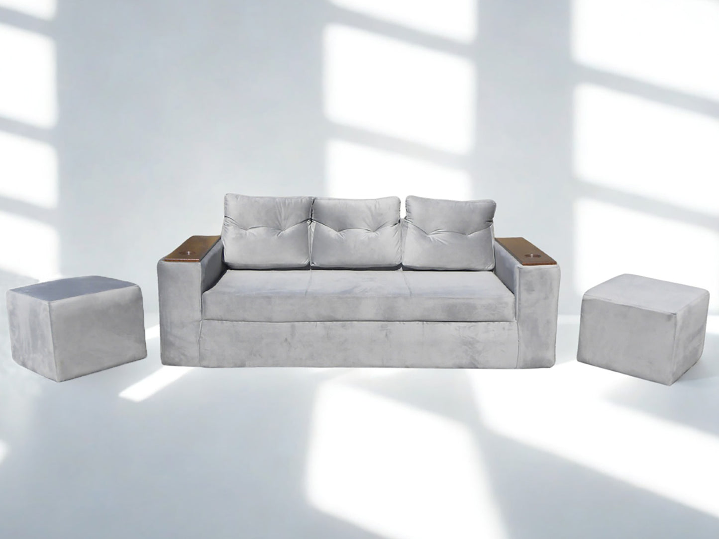 Sofá Wilson 3C + 2 pouf FELPA