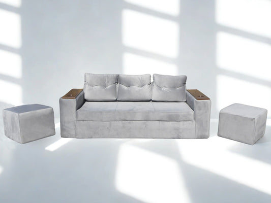 Sofá Wilson 3C + 2 pouf FELPA