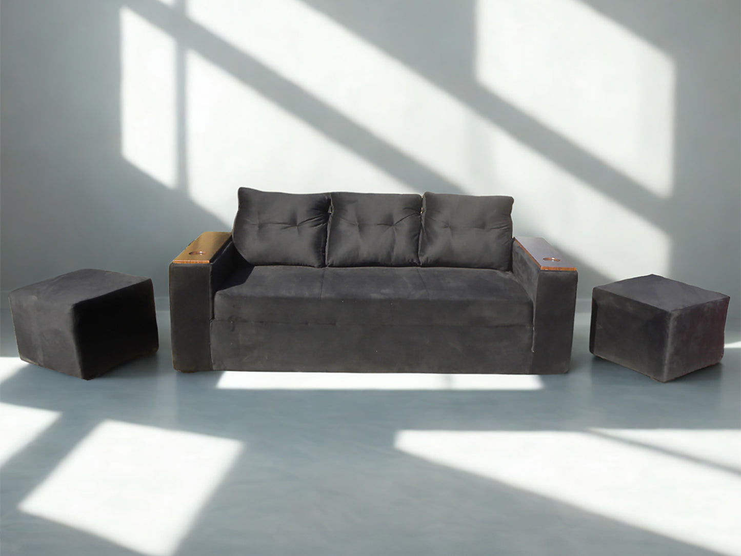 Sofá Wilson 3C + 2 pouf FELPA